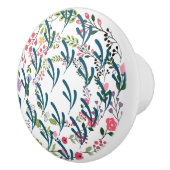 Springtime Floral Ring + Leaf Ceramic Drawer Pull セラミックノブ (右)