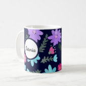 Springtime Florals Mom Name コーヒーマグカップ (正面左)