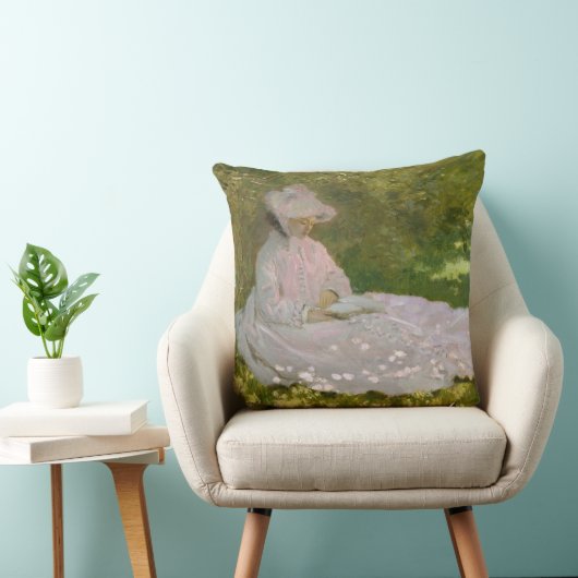 Springtime, Impressionist Portrait, Claude Monet クッション (椅子)