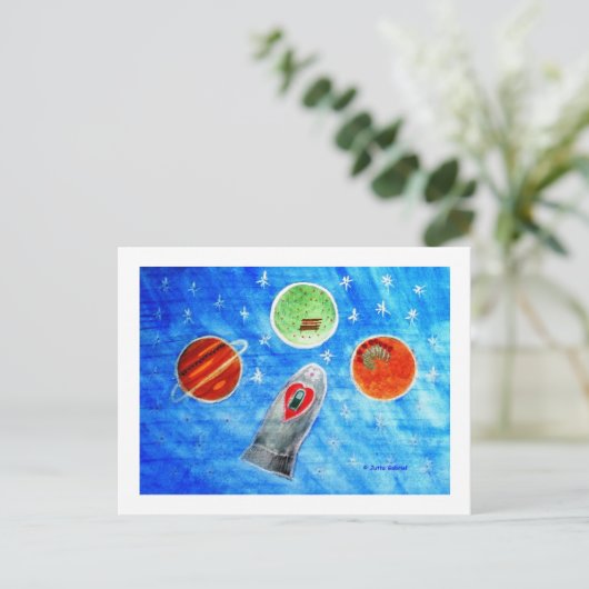 ...Springtime In Space...art by Jutta Gabriel... ポストカード (スタンド正面)