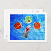 ...Springtime In Space...art by Jutta Gabriel... ポストカード (正面/裏面)