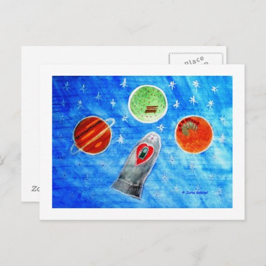 ...Springtime In Space...art by Jutta Gabriel... ポストカード (正面/裏面)