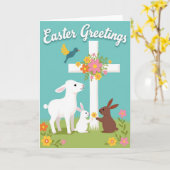 Springtime Joy Animal Friends Card カード (黄色い花)