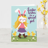 Springtime Joy Girl And Bird Card カード (黄色い花)