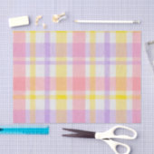 Springtime Pink Lavender Plaid  薄葉紙 (クラフト)