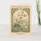 Springtime Sweet Pea Birth Month Flower カード (正面)