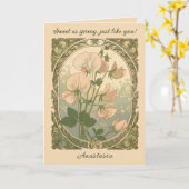 Springtime Sweet Pea Birth Month Flower カード (黄色い花)