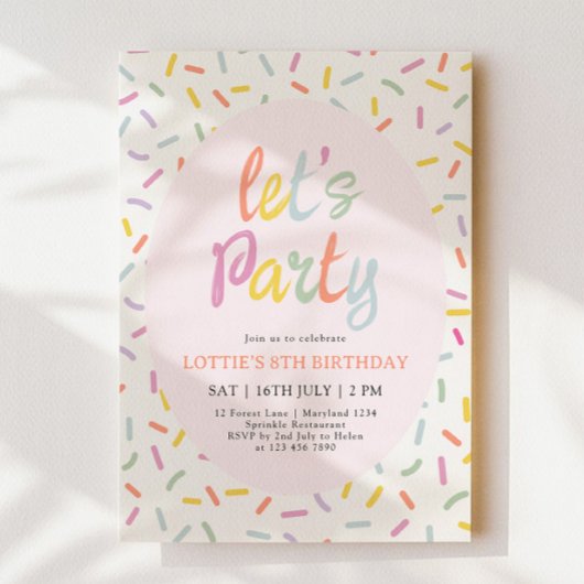 Sprinkle Confetti Birthday Invitation 招待状