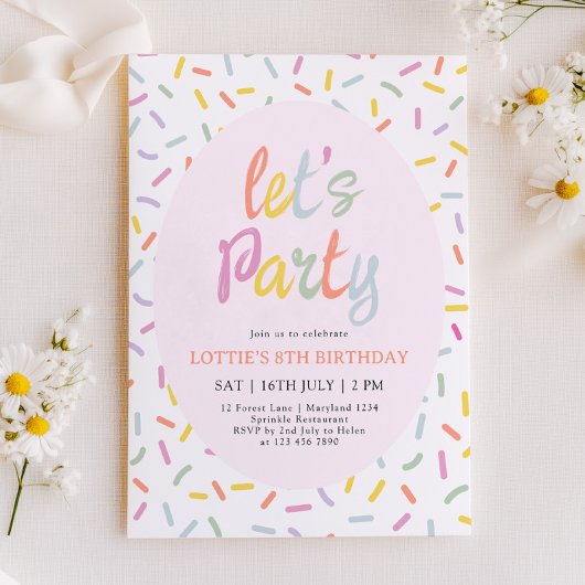 Sprinkle Confetti Birthday Invitation 招待状