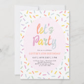 Sprinkle Confetti Birthday Invitation 招待状 (正面)