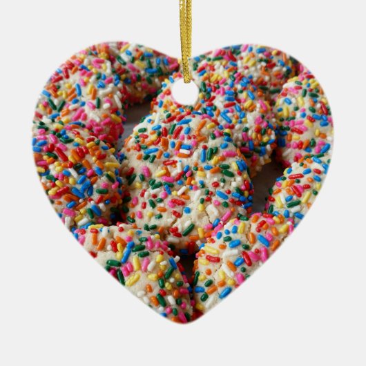 Sprinkle Cookieおもしろいベーキング写真 セラミックオーナメント (正面)