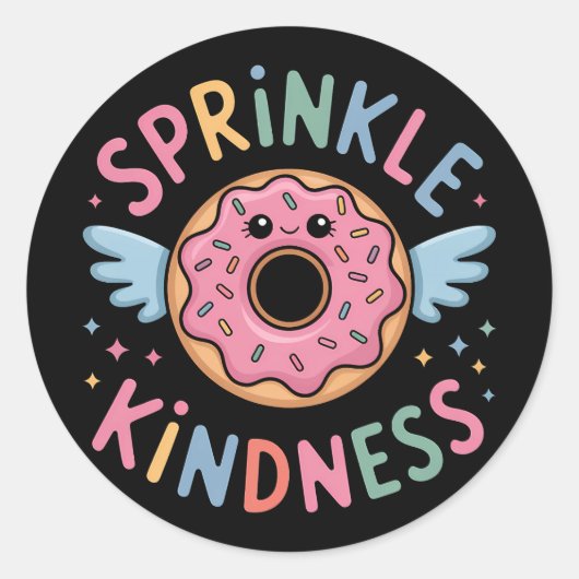 Sprinkle Kindness | Donut ラウンドシール (正面)