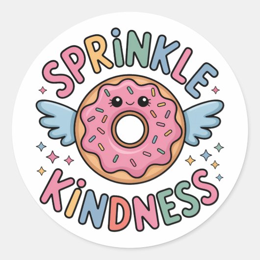 Sprinkle Kindness | Donut ラウンドシール (正面)