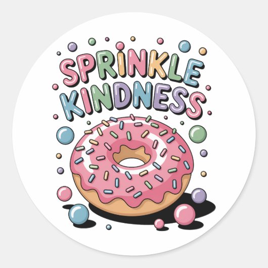 Sprinkle Kindness | Donut ラウンドシール (正面)