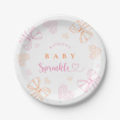 Sprinkle Ribbon Baby Shower Paper Plates ペーパープレート (正面)