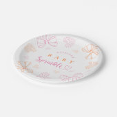 Sprinkle Ribbon Baby Shower Paper Plates ペーパープレート (アングル)