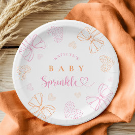 Sprinkle Ribbon Baby Shower Paper Plates ペーパープレート