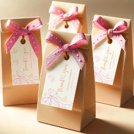 Sprinkle Ribbon Hearts Baby Shower Favor Tags ギフトタグ