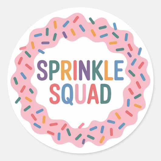 Sprinkle Squad | 赤ちゃんのセレブレーション ラウンドシール (正面)