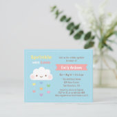 Sprinkle with Love、雲とハートのベビーシャワー 招待状 (スタンド正面)