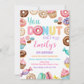 Sprinkled Donut Birthday Party for Girl Invitation 招待状 (正面)