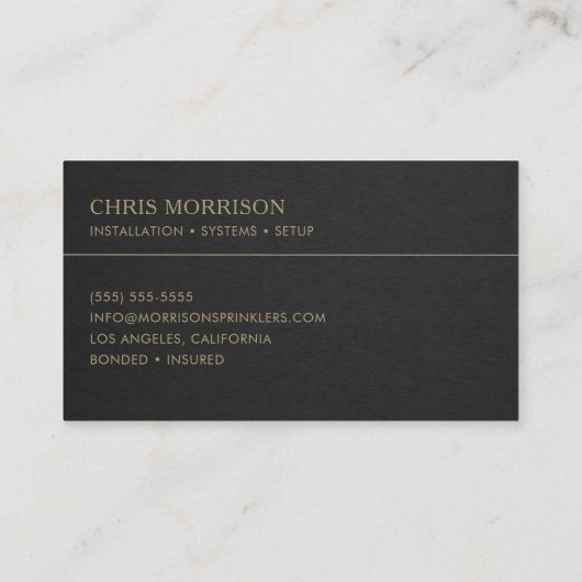 Sprinkler Installation Business Card 名刺 (裏面)