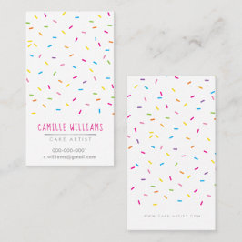SPRINKLESかわいいモダンカラフルパターン（の模様が）あるパーティーラベル 名刺