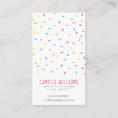 SPRINKLESかわいいモダンカラフルパターン(の模様が)あるパーティーラベル 名刺 (正面)