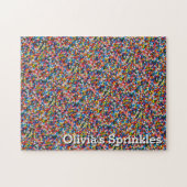 Sprinklesカラフル任意の名前を追加チャレンジング ジグソーパズル (横)