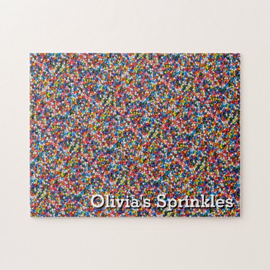 Sprinklesカラフル任意の名前を追加チャレンジング ジグソーパズル (横)