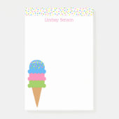 Sprinkles Ice Cream Coneカスタム Notepad ポストイット (正面)