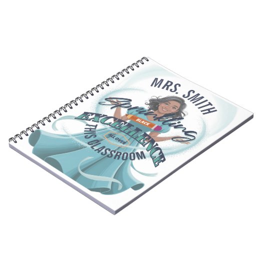 Sprinkling Black Excellence Personalized Journal ノートブック (左側)