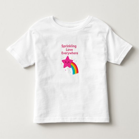 Sprinkling Love Everywhere Star – Cute Toddler Gir トドラーTシャツ (正面)