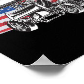 Sprint Car Racing Usa Flag  ポスター (角)