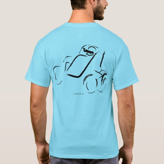 Sprintcar 01 Black on Blue Horizon Back Tシャツ (裏面)