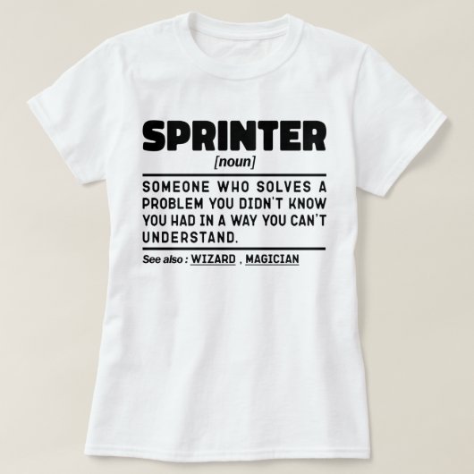 Sprinter名詞定義スポーツフィットネス恋人クール Tシャツ (デザイン正面)