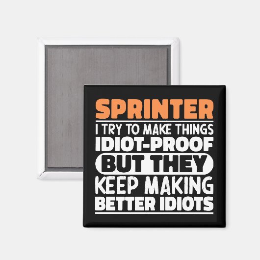Sprinter I Try To Make Thingsおもしろい引用文Sprinter マグネット (正面/裏面)