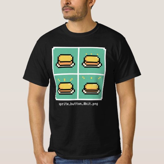 sprite_button_8bit.png Tシャツ (正面)