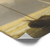 Spritsail Bargeを使用した海岸沖の海 ポスター (角)