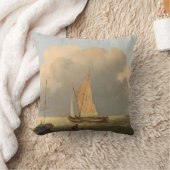 Spritsail Bargeポスター付き海岸沖の海 クッション (ブランケット)