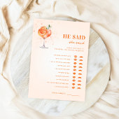 Spritzテーマ彼は彼女はブライダルシャワーゲームを言った 招待状