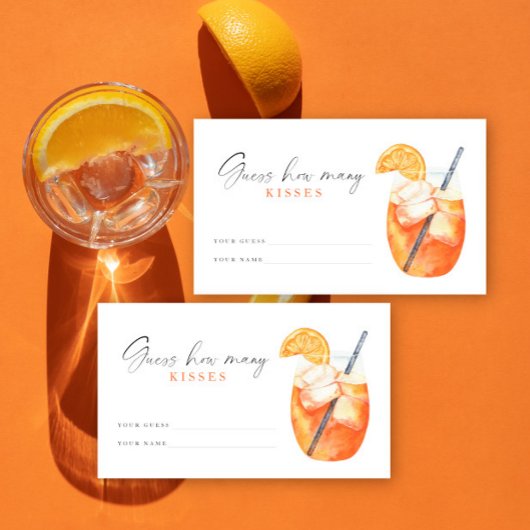 Spritzブライダルシャワー数を推測するキス エンクロージャーカード