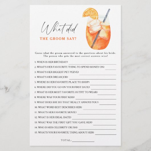 Spritzブライダルシャワー新郎は何と言った (正面)