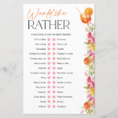 Spritz Bridal Shower Games Would She Rather (正面)