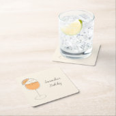 Spritz Bubbly Cocktail Birthday Party スクエアペーパーコースター (インサイチュ)