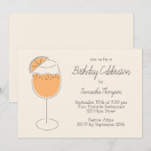 Spritz Bubbly Cocktail Birthday Party 招待状 (正面/裏面)