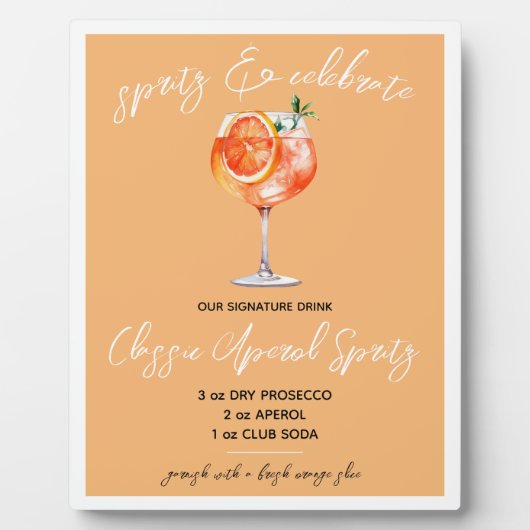 Spritz & Celebrate! Aperol Spritz Signature Drink  フォトプラーク (正面)