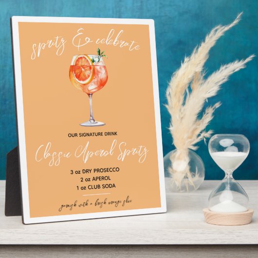 Spritz & Celebrate! Aperol Spritz Signature Drink フォトプラーク (側面)