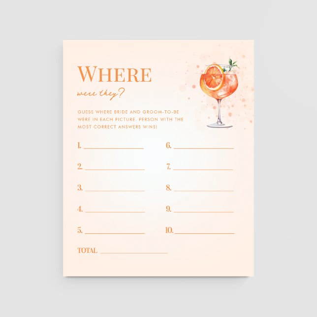 Spritz Drinkどこ彼らはブライダルシャワーゲーム (クリエイターアップロード済み)
