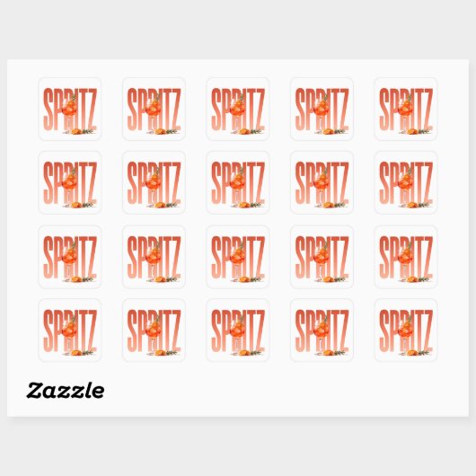 Spritz Luxury Cocktail Editorial Graphic スクエアシール (シート)